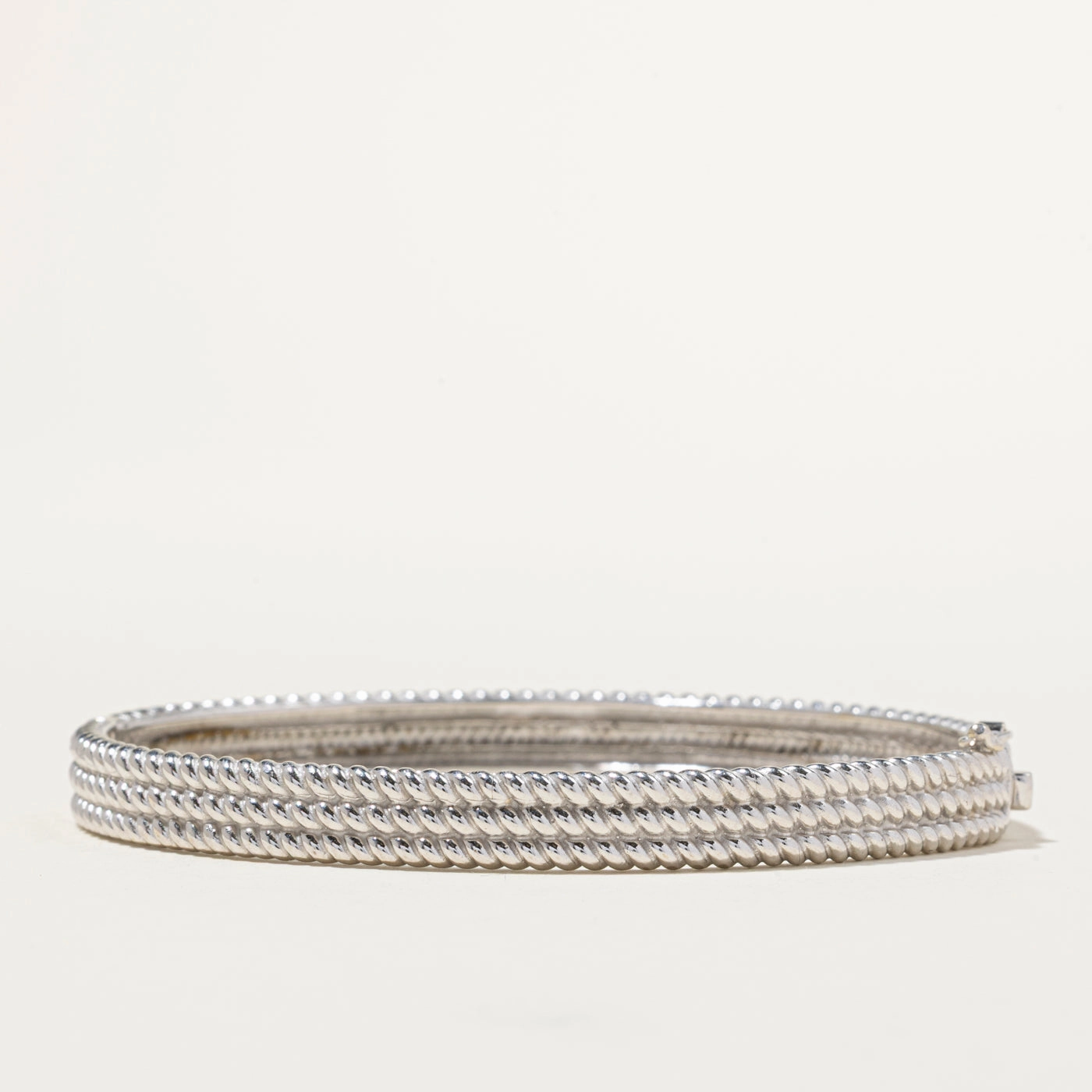 14k Layered Rope Textured Bangle | 6.5" Dainty Touch Modern Classic