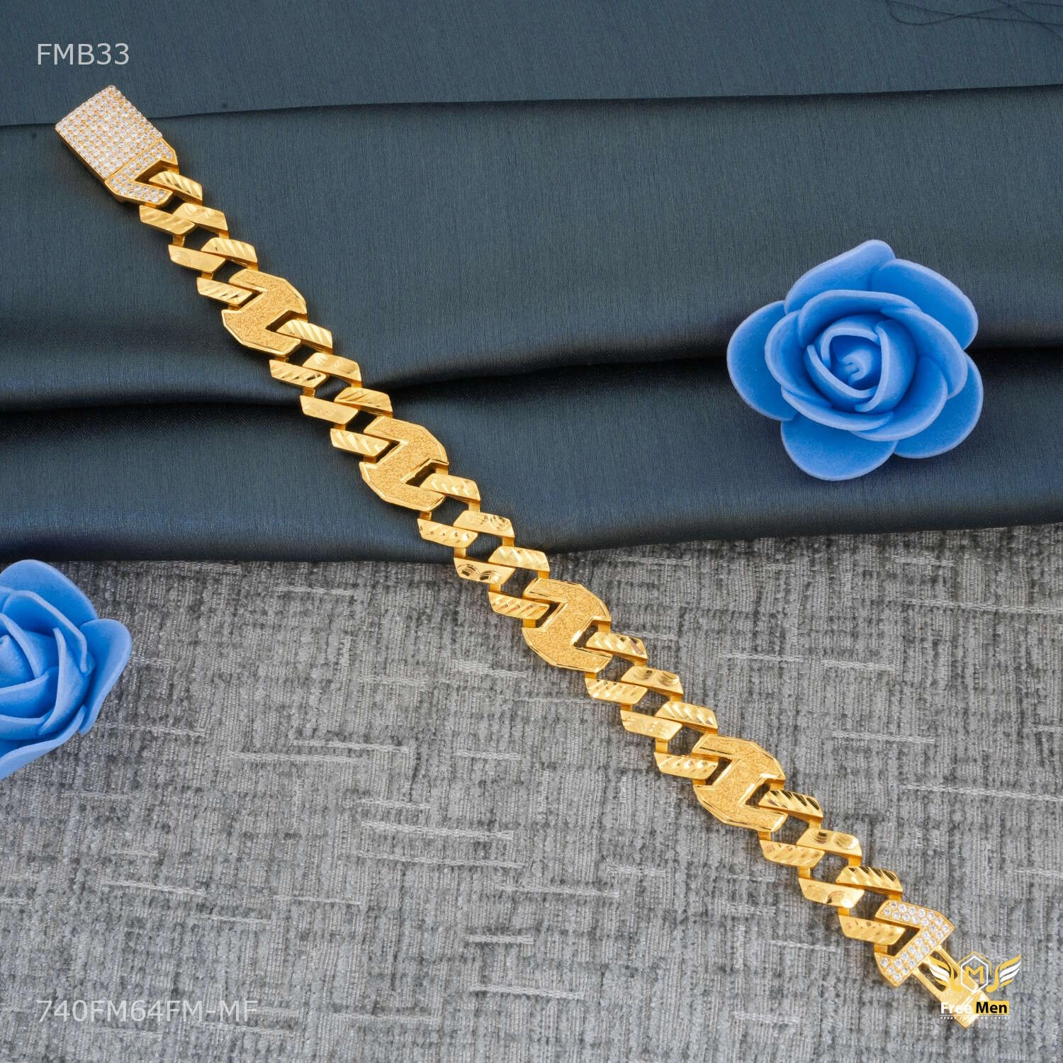 Designer H cut with AD Bracelet For Men - FMMB335 Current Custom