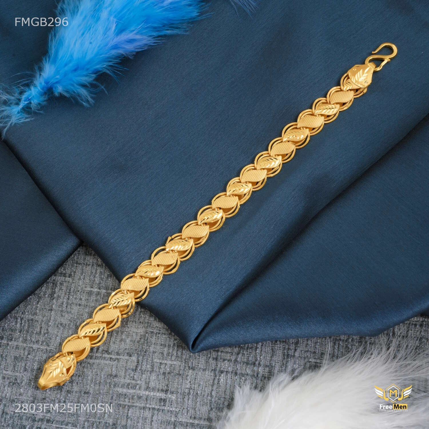 Designer Leaf Lotus Bracelet  for Men - FMGB269 Numerous Amalgamations Fun Element