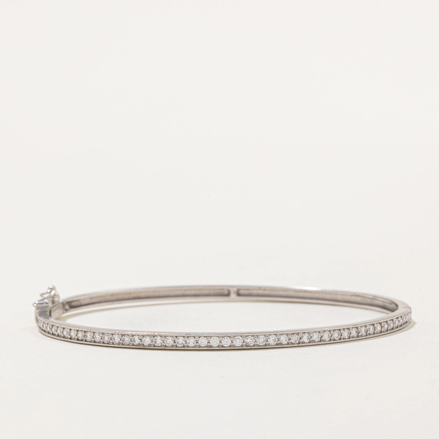 Distinctive Detail Diamond Bangle Bracelet | 0.75ctw | 7" |