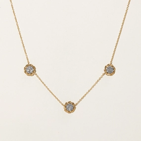 Diamond Cluster Necklace | 0.65ctw | 16" Polished Accent