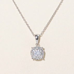 Diamond Cluster Pendant Necklace | 0.50ctw | 18" | Daily Outfit Glam Finish