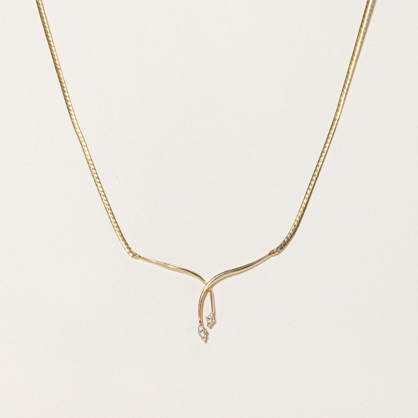 Effortless Piece Youthful Twist Diamond Crossover Necklace | 0.10ctw | 14"