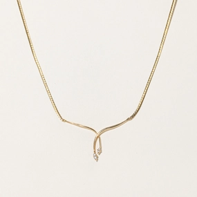 Effortless Piece Youthful Twist Diamond Crossover Necklace | 0.10ctw | 14"