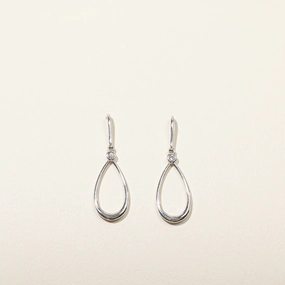 Polished Touch Diamond Drop Earrings | 0.08ctw |