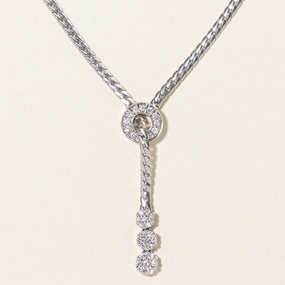 Diamond Drop Lariat Necklace | 0.30ctw | 18" | Understated Shine Graceful Vibe