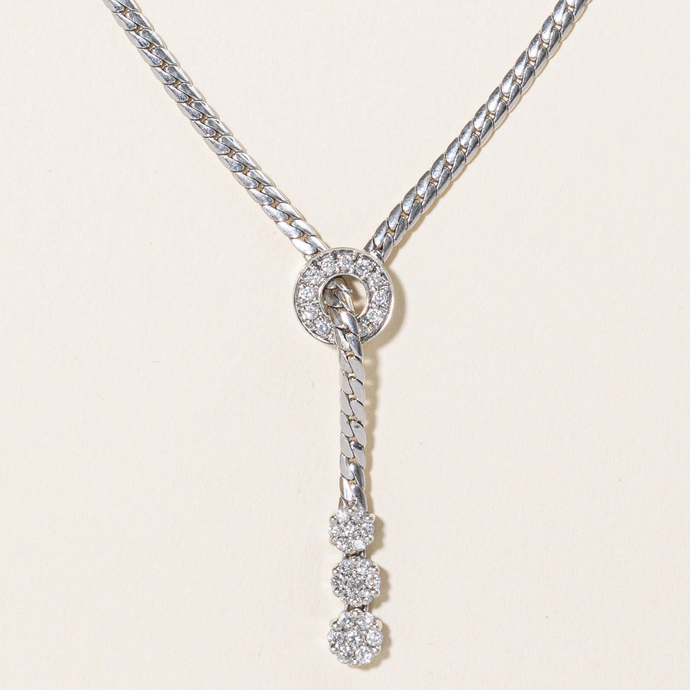 Diamond Drop Lariat Necklace | 0.30ctw | 18" | Understated Shine Graceful Vibe