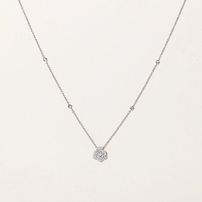 Subtle Spark Diamond Flower Pendant Necklace | 0.46ctw | 16" |