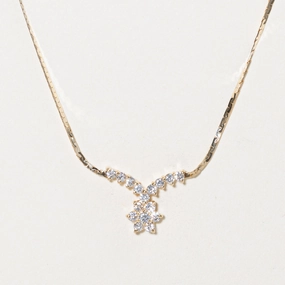 Easy Style Diamond Flower Pendant Necklace | 0.50ctw | 16" |