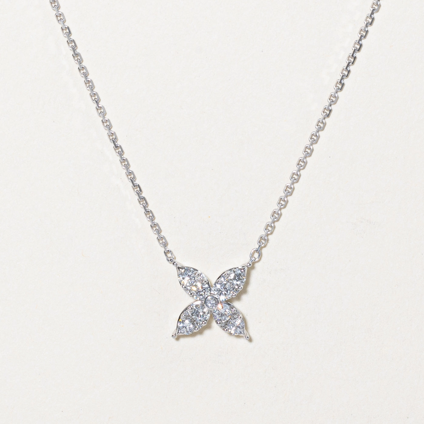 Diamond Flower Pendant Necklace | 0.50ctw | 18" | Modern Mood Contemporary Craft