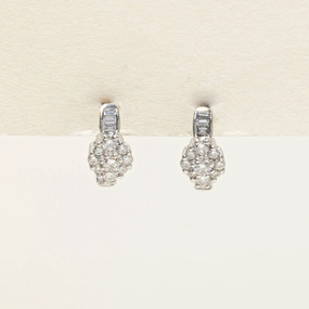 Signature Style Diamond Halo Huggie Earrings | 0.42ctw