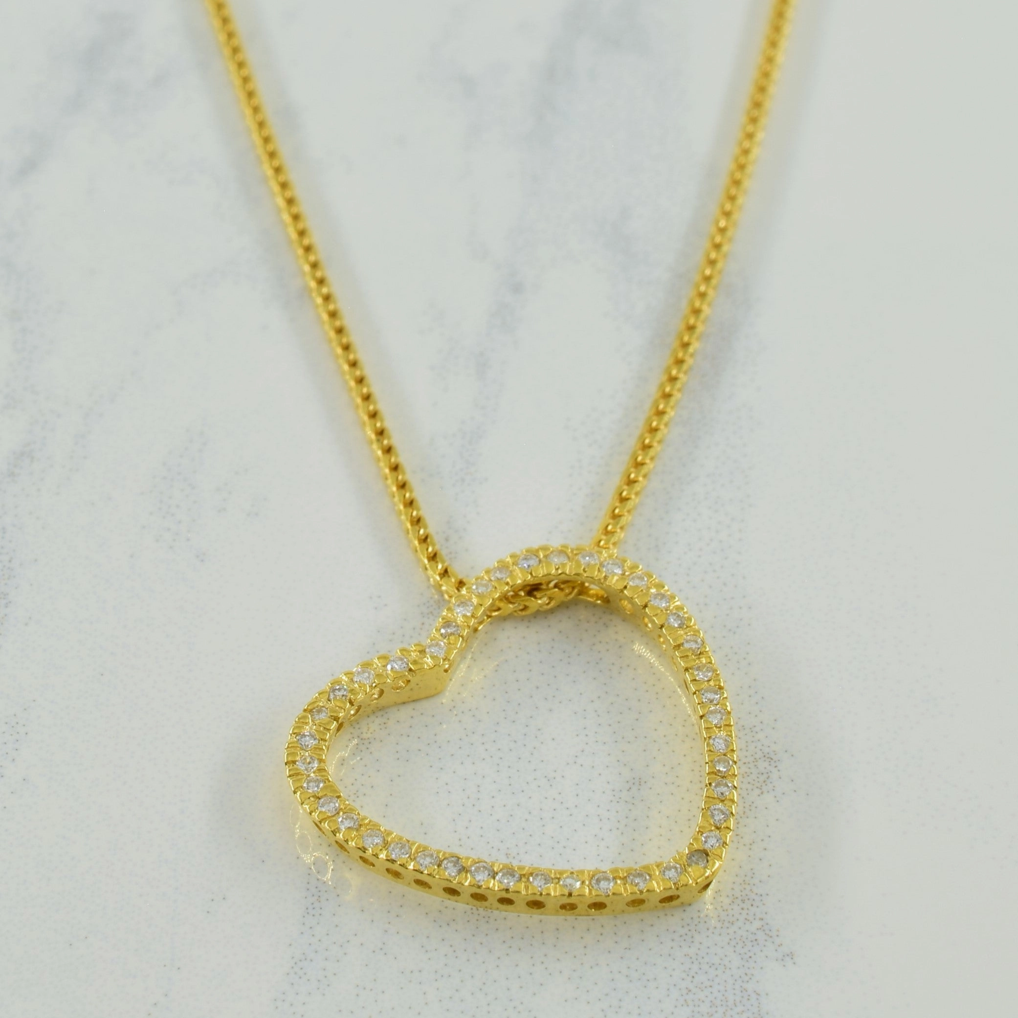 Precious Finish Diamond Heart Necklace | 0.22ctw | 16.25" |