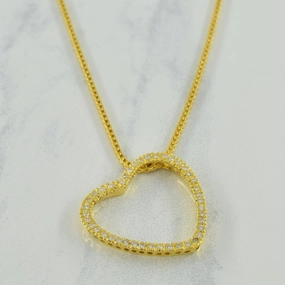 Precious Finish Diamond Heart Necklace | 0.22ctw | 16.25" |