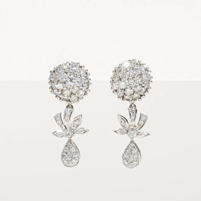 Sharp Silhouette Contemporary Form Diamond Mixed Cluster Drop Earrings | 2.50ctw