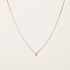 Minimal Accent Dazzling Style Diamond Necklace | 0.17ctw | 16" |