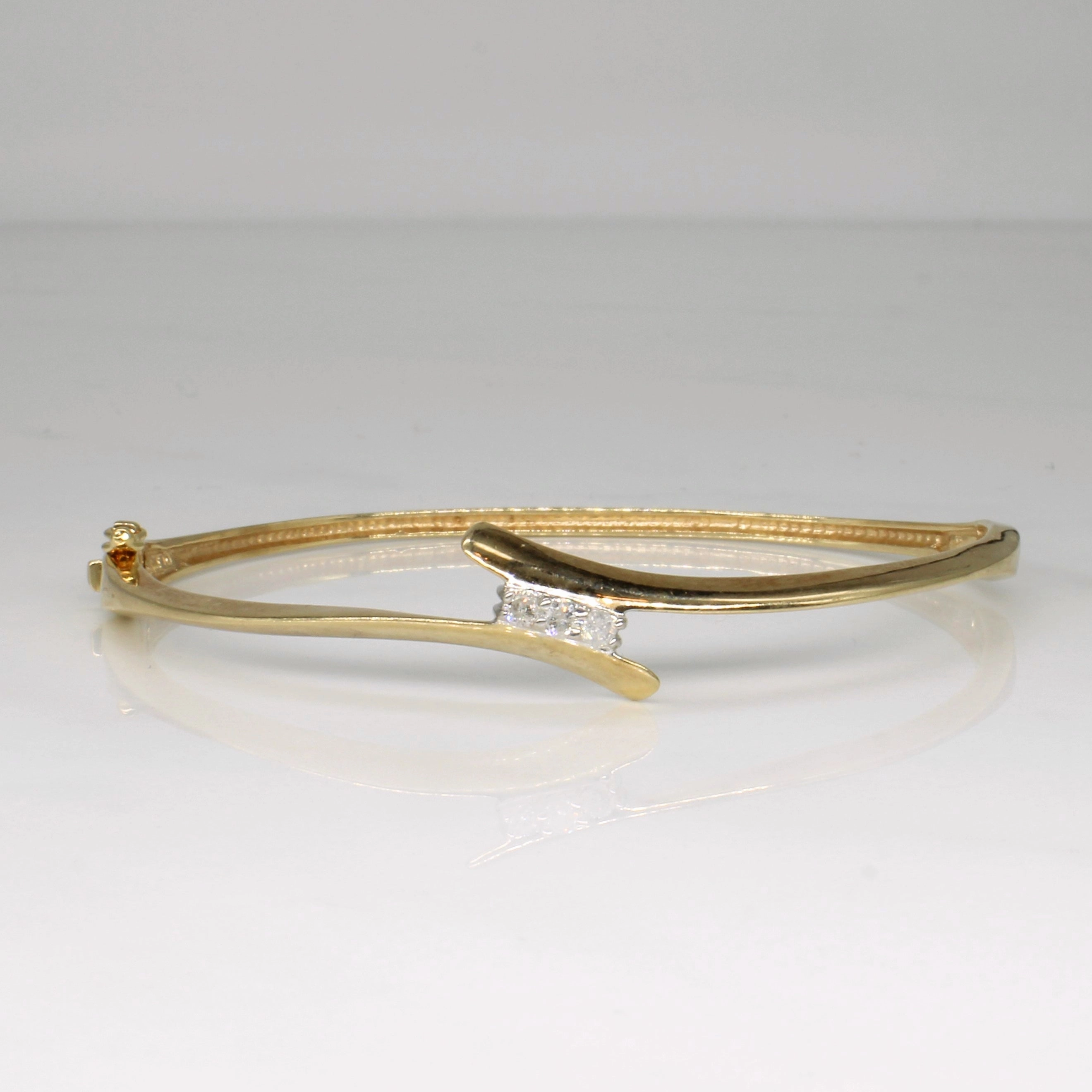 Polished Flow Minimal Finish Diamond Tension Set Bracelet | 0.12ctw | 7.5" |