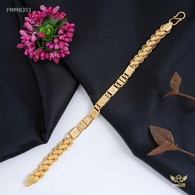 Dimond cut Nawabi with Lotus  Bracelet For Men - FMMB351 Usual Vision