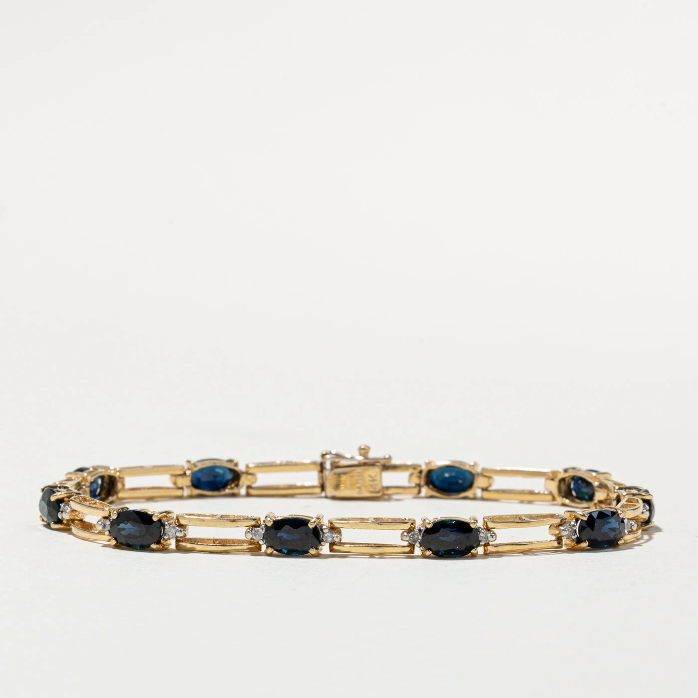 Red Tone 14K Sapphire & Diamond Gemstone Bracelet | 5.60ctw, 0.18ctw | 6.75"