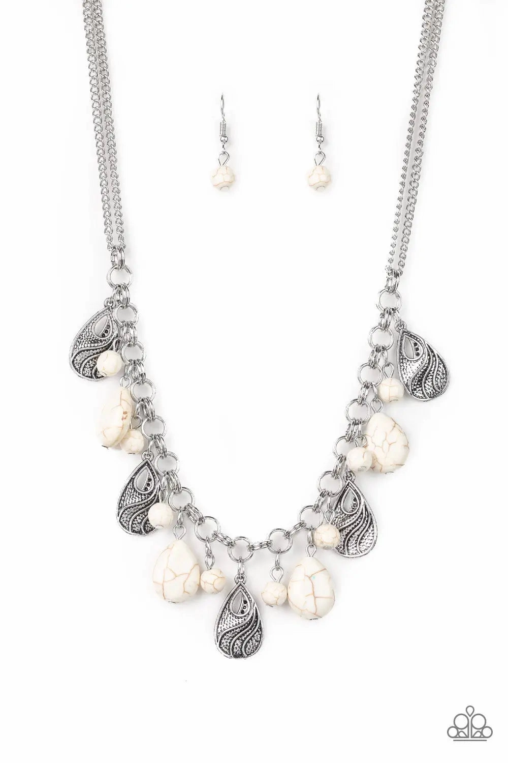 Paparazzi Accessories ? Terra Tranquility - White Necklace?Flat Rate Ship $4.50? All Occasion Simple Style