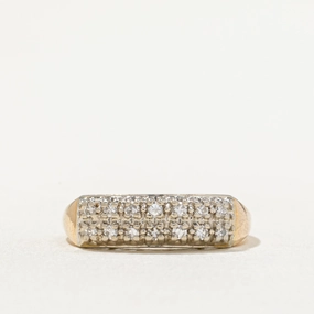Holiday Outfit Double Row Diamond Ring | 0.21ctw | SZ 6.5