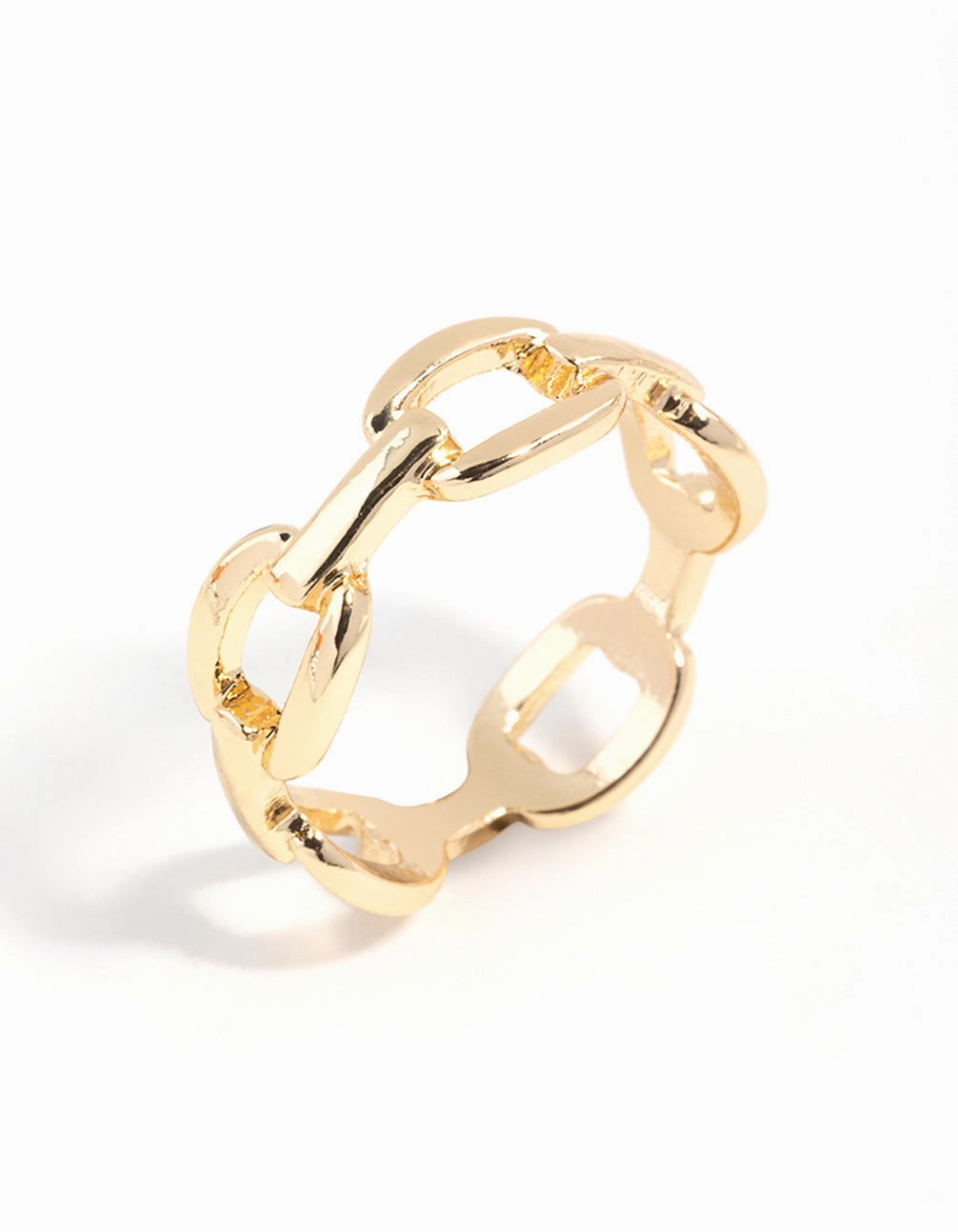 Gold Fine Chain Ring Affordable Object Octagonal Look