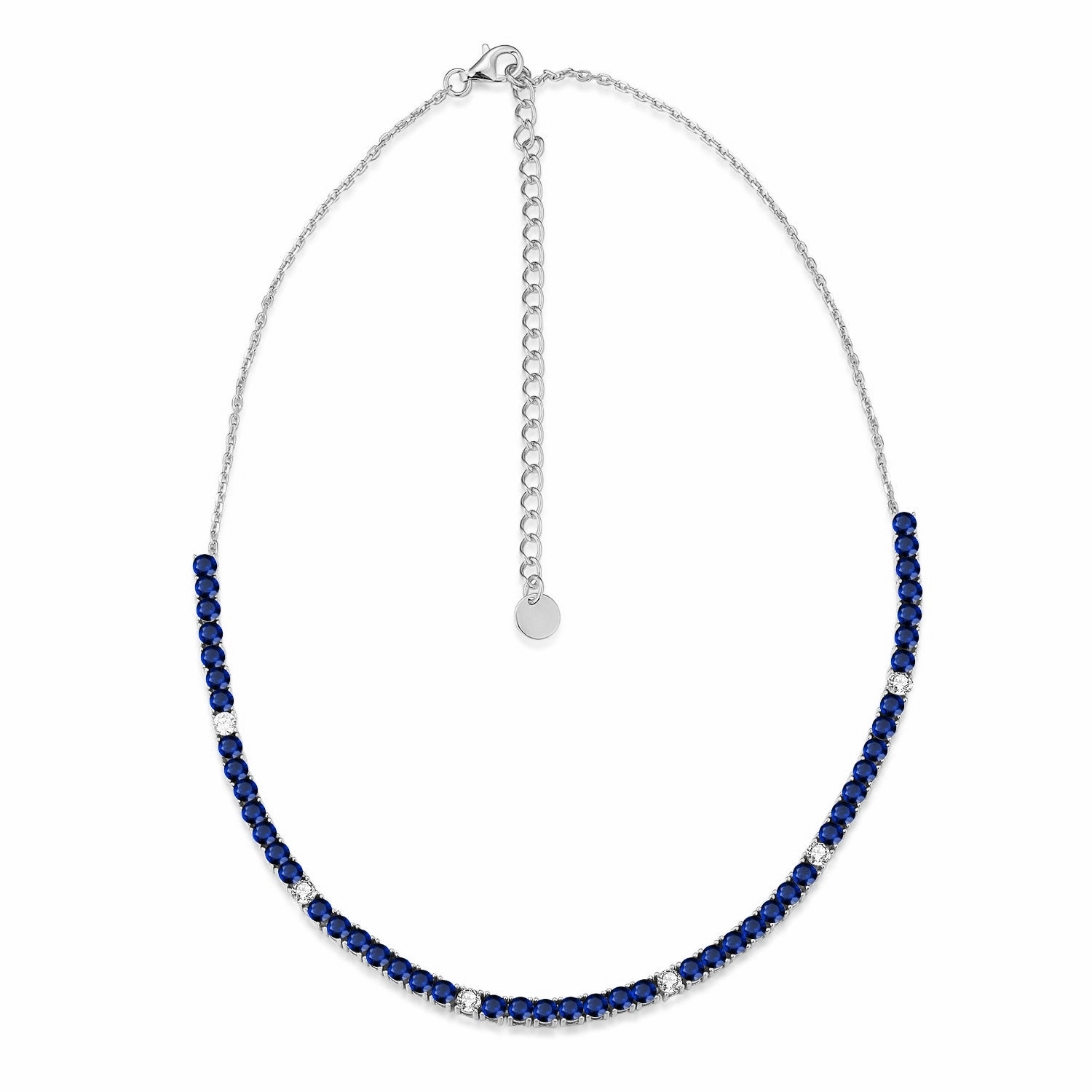 Affordable Gift Modern Item Sterling Silver Colorful 55 Stone Tennis Necklace