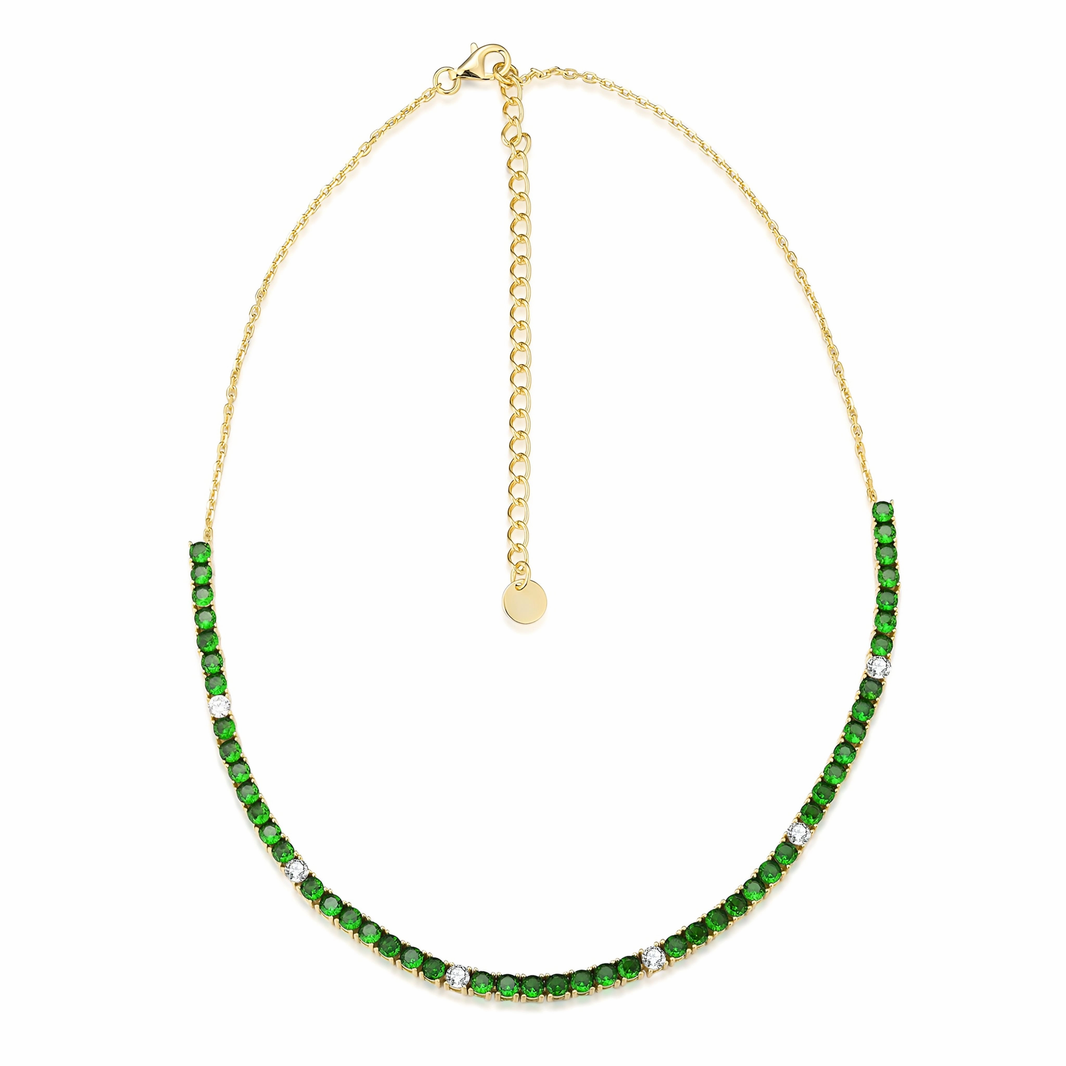 Divine Adornment Sterling Silver Colorful 55 Stone Tennis Necklace