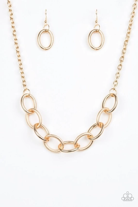 Lovely Piece Paparazzi Accessories ?Boldly Bronx - Gold Necklace? Flat Rate Ship $4.50?