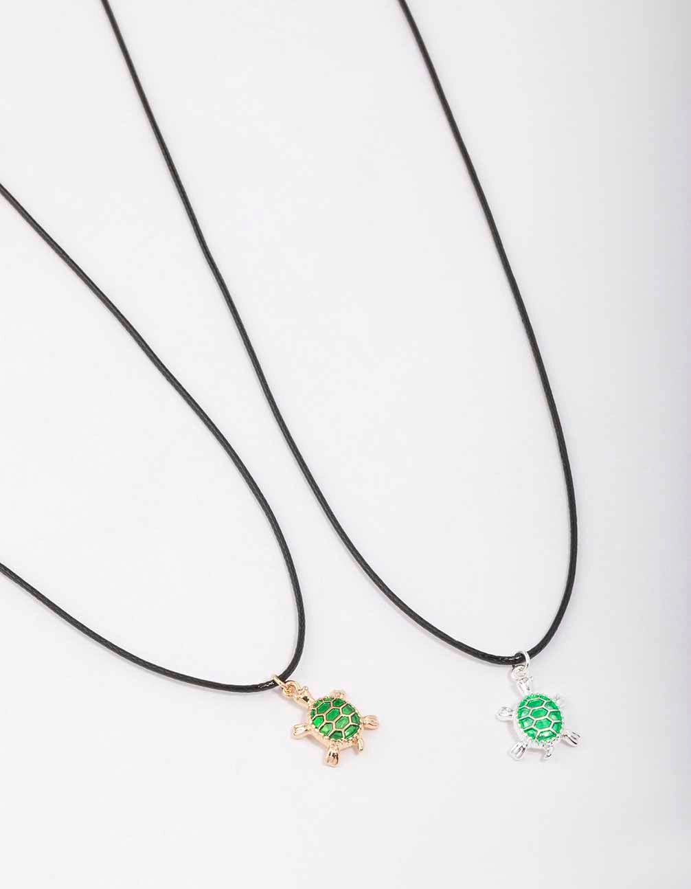 Gift Accessory Fashion Event Mixed Metal Rope Turtle Necklace