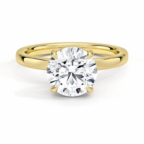 Neat Finish Classic Round Solitaire Brilliant Moissanite Engagement Ring
