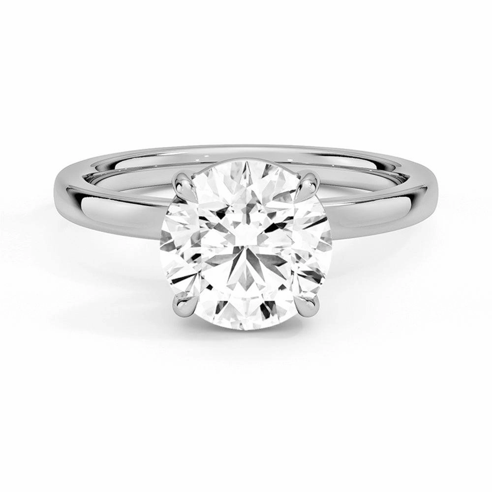 Classic Round Solitaire Brilliant Moissanite Engagement Ring Hostess Gift