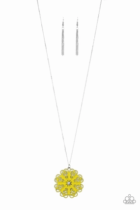 Paparazzi Accessories ? Spin Your PINWHEELS - Yellow Necklace?Flat Rate Ship $4.50? Family Accent