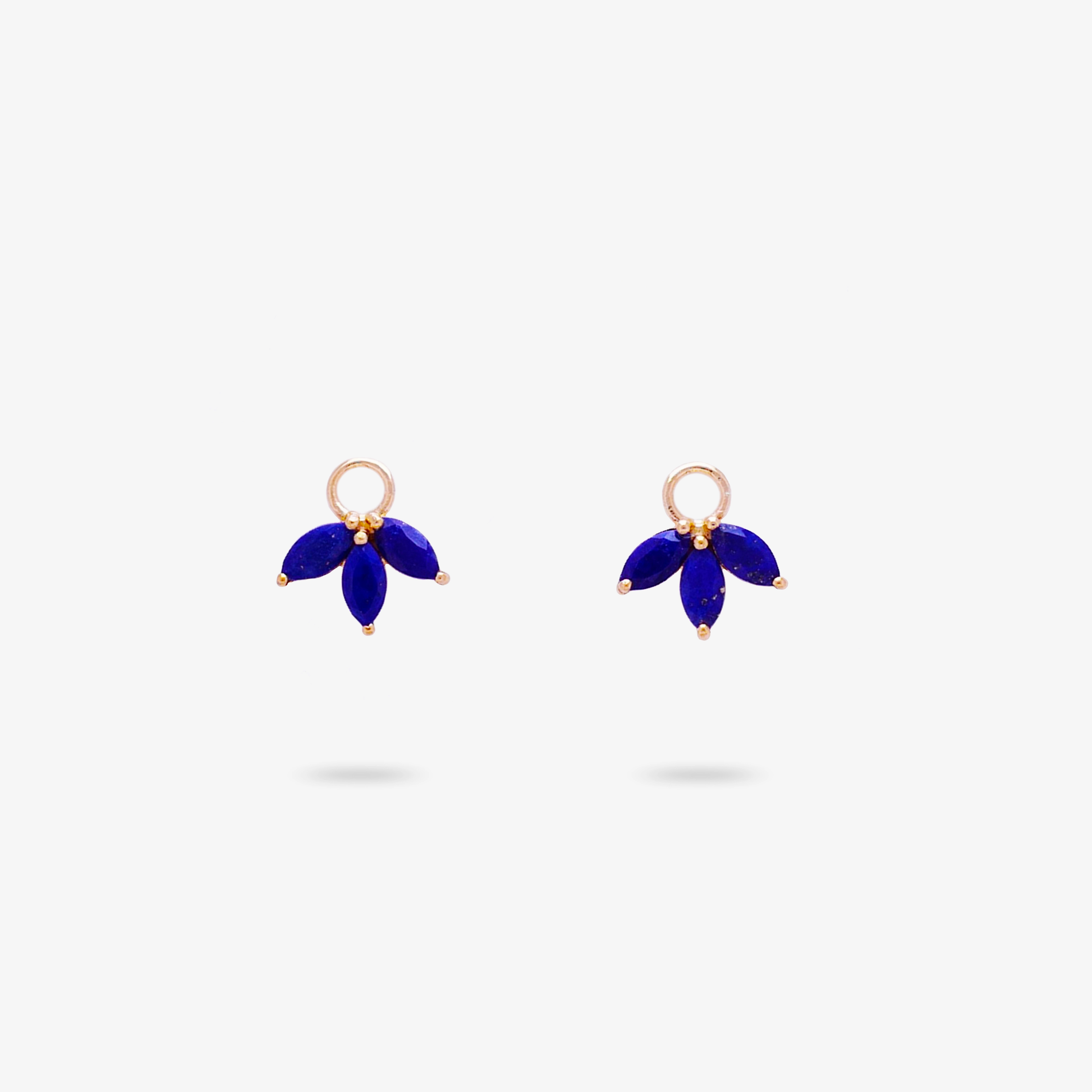 Amare Wear Marquise Lapis Three Leaf Dangle Charm Pendants Highlight Moment