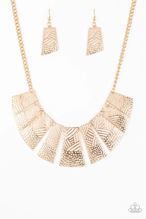 Marvelous Style Classic Gift Paparazzi Accessories ? Jungle Cat Jam - Gold Necklace?Flat Rate Ship $4.50?