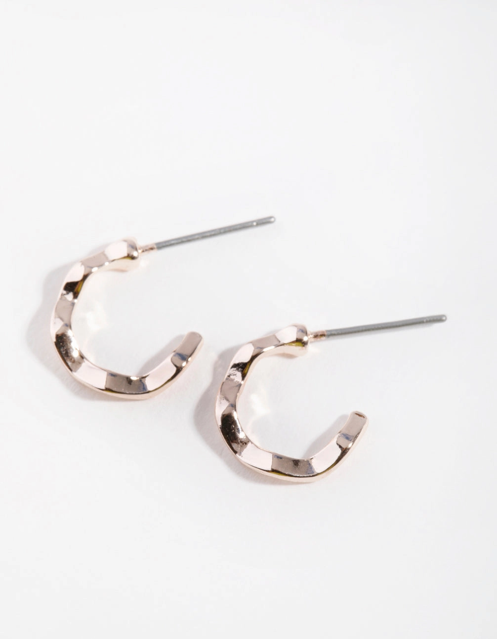 Rose Gold Squiggle Mini Hoop Earrings Refined Appearance Festive Accent