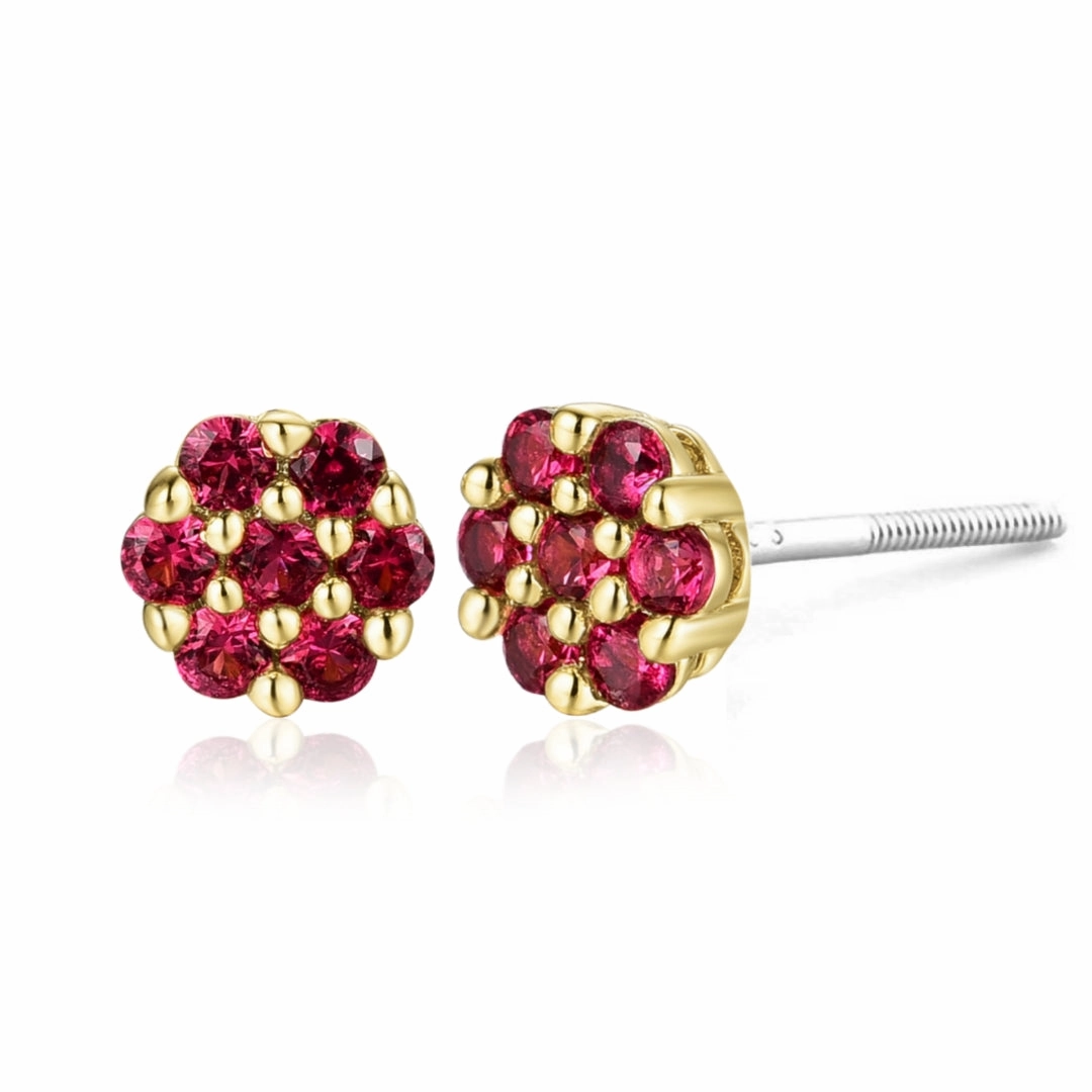 Small Ornament Splendid Embellishment Surgical Steel Small 5mm Colored CZ Flower Stud Earrings