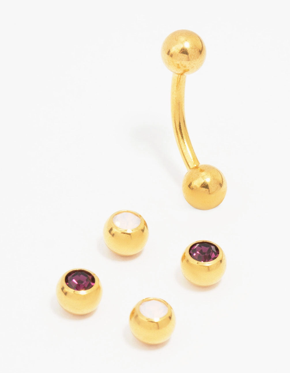 Glamorous Craft Gold Plated Surgical Steel Classic Interchangeable Belly Piercing Pack