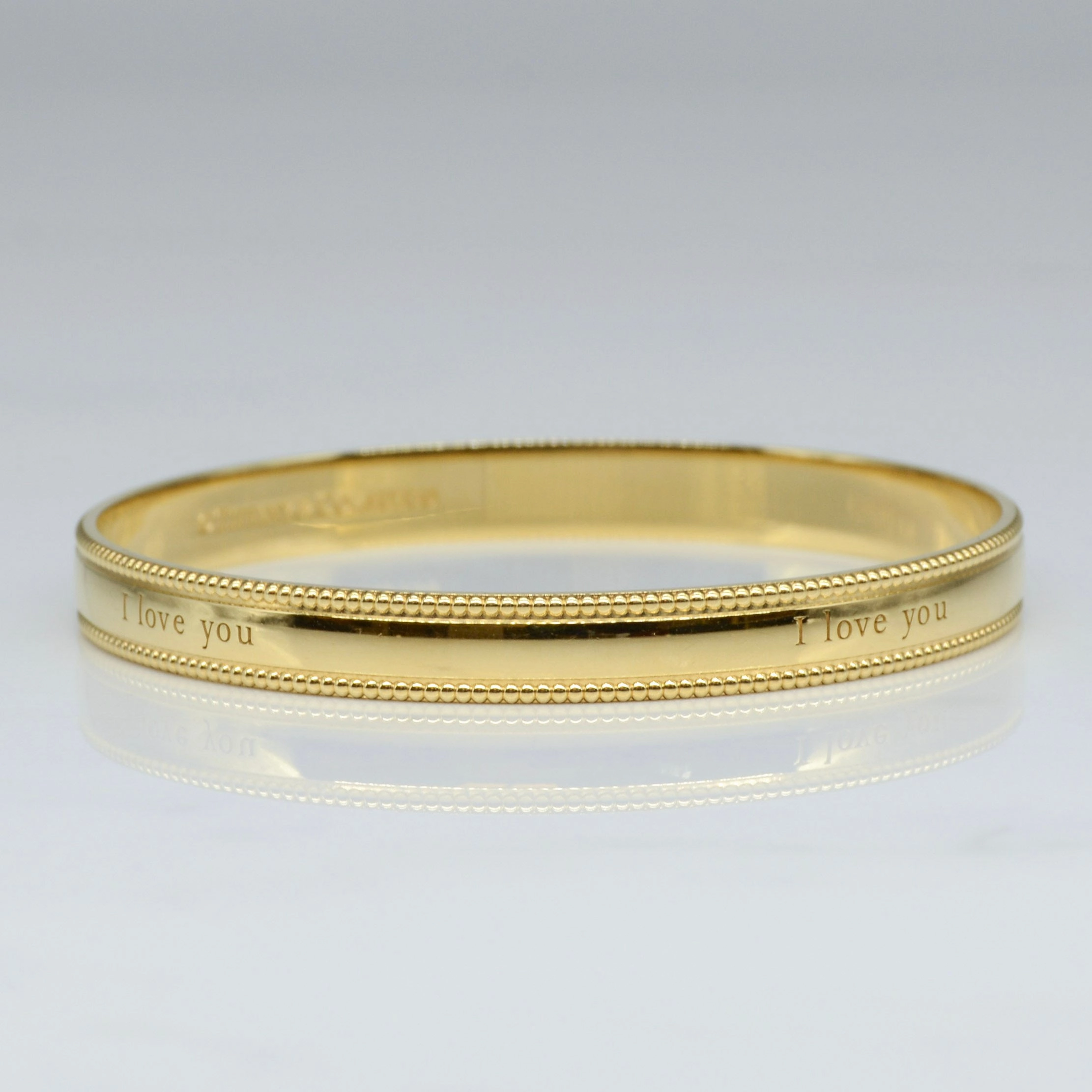 Modern Highlight Lustrous Sparkle Tiffany & Co.' Engraved 'I Love You Bangle' | 7" |