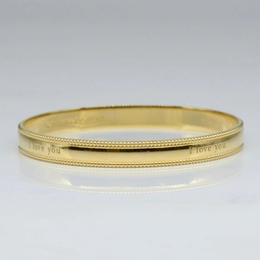 Modern Highlight Lustrous Sparkle Tiffany & Co.' Engraved 'I Love You Bangle' | 7" |