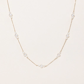 Casual Chic Glamourous Piece '100 Ways' White Freshwater Pearl Necklace | 16" |