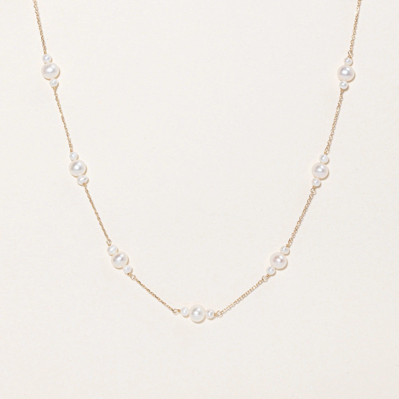 Casual Chic Glamourous Piece '100 Ways' White Freshwater Pearl Necklace | 16" |