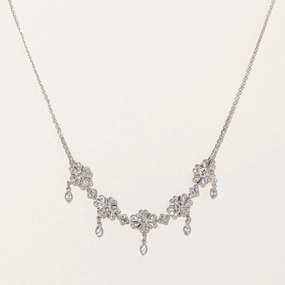 Dainty Detail 14k White Gold Scrollwork Ornate Pendant Necklace | 23"