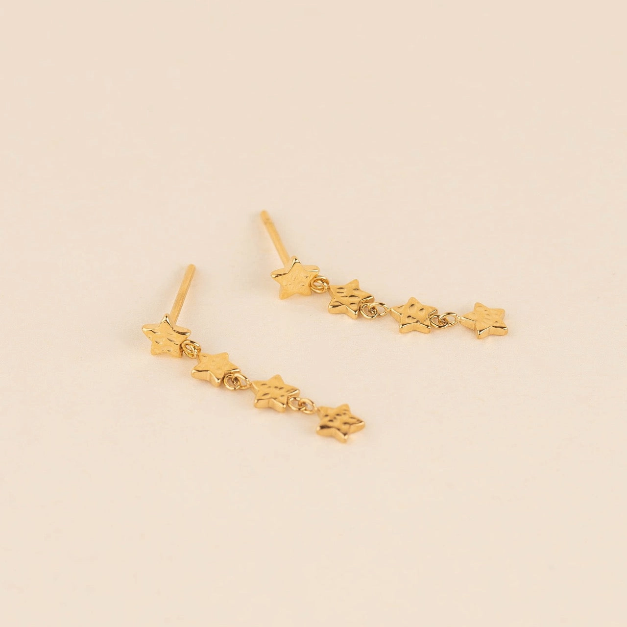 Star Dangle Stud Earrings Handcrafted Craft Graceful Flow