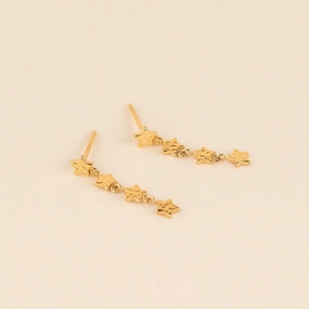 Star Dangle Stud Earrings Handcrafted Craft Graceful Flow