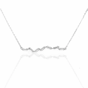 Sterling Silver Baguette Bar Necklace Perfect Present