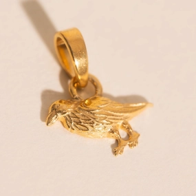 Trend Setting Ornate Accent Crow Necklace Charm