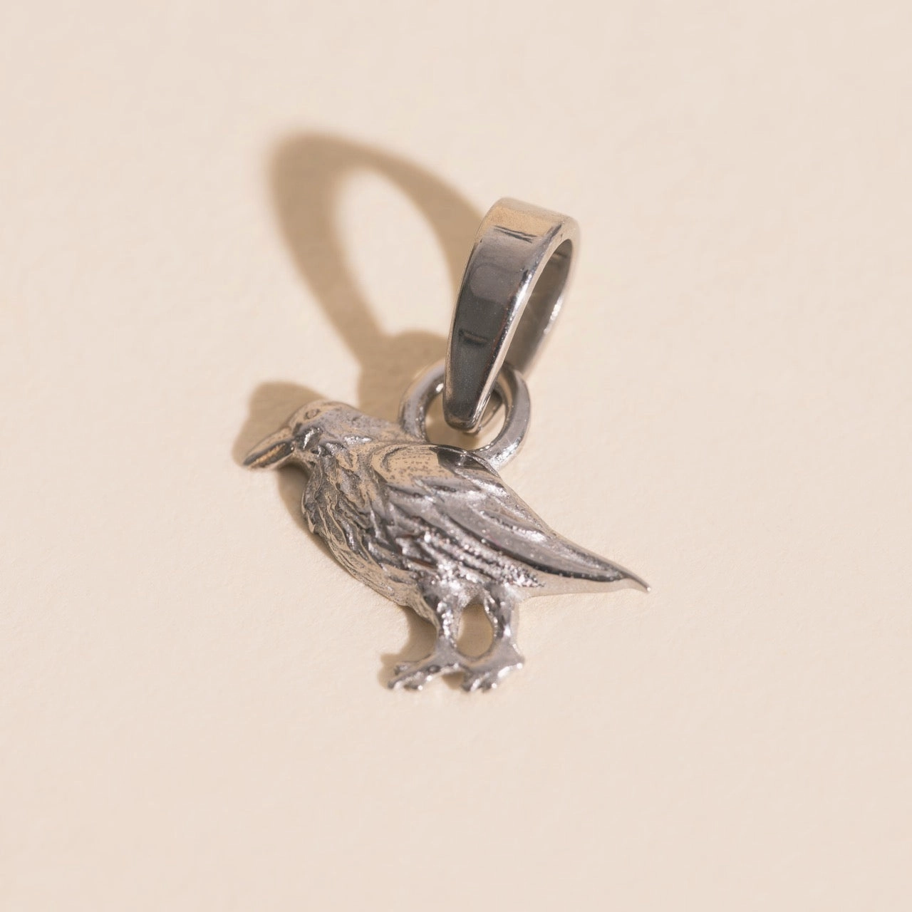 Soft Geometry Crow Necklace Charm