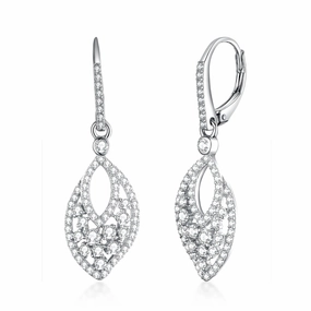Magnificent Accessory Sterling Silver Fancy Small Dangling Micropave Earrings