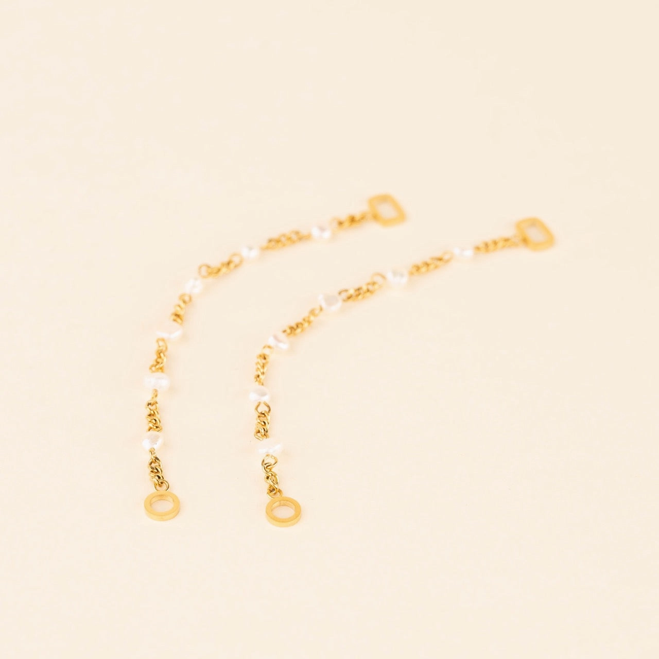 Pearl Chain Huggie Hoop Chains Refined Elegance