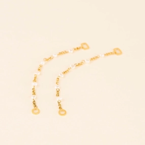 Pearl Chain Huggie Hoop Chains Refined Elegance